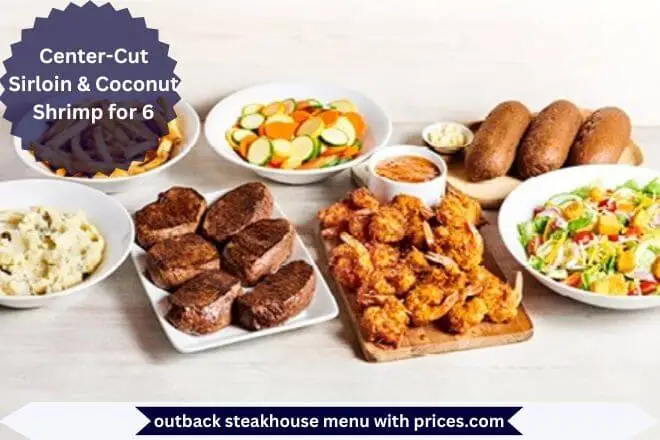 Outback Steakhouse Breakfast Menu With Prices 2025 110 Center-Cut Sirloin & Coconut Shrimp for 6 Menu with Prices