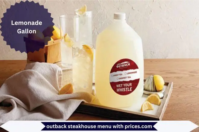 Outback Drink Menu With Prices 2025 6 Lemonade Gallon